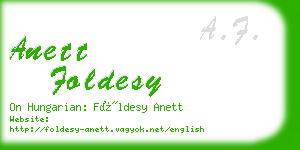 anett foldesy business card